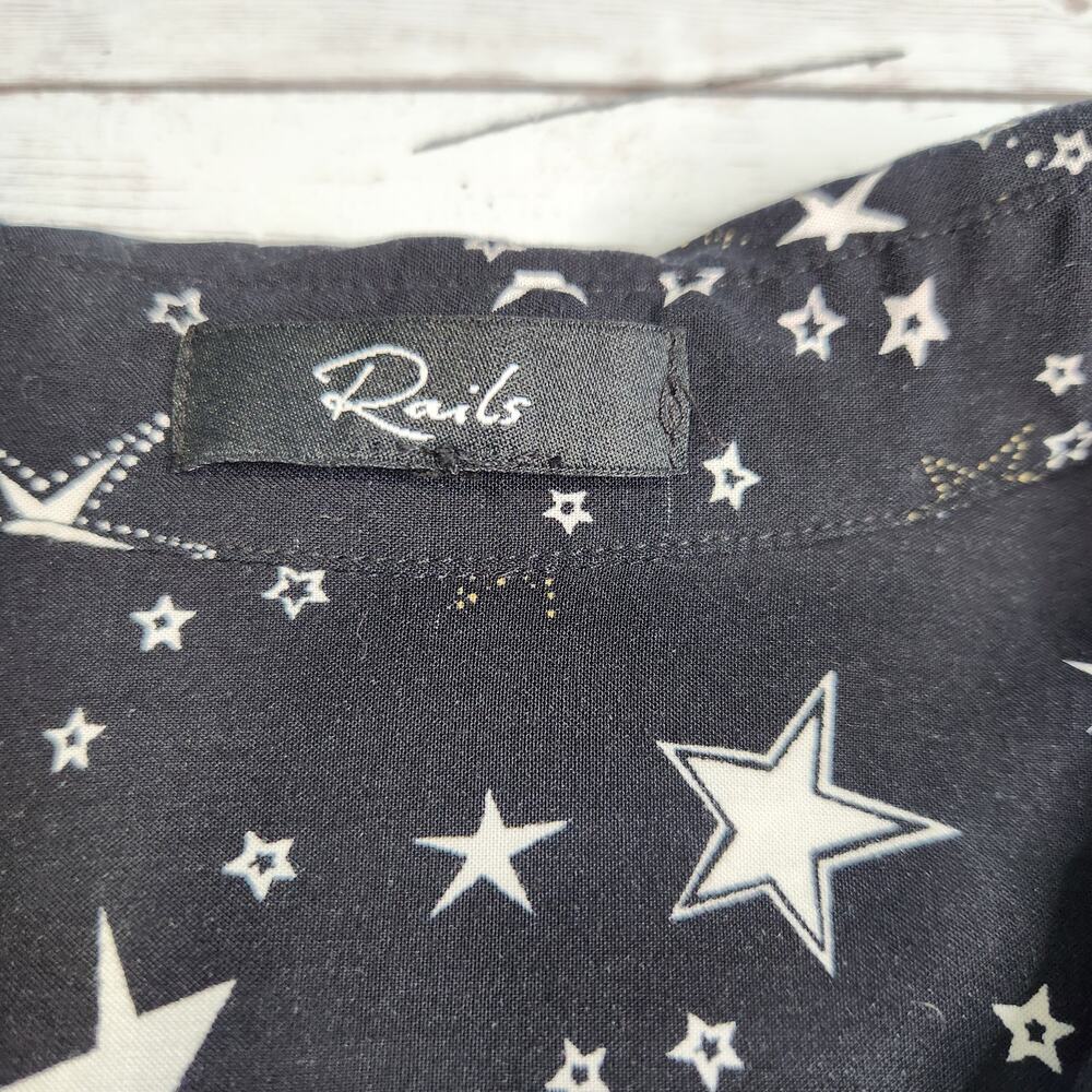 Rails Noemi Black Galaxy Print Button Down Shirt … - image 5